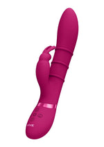 Inele stimulatoare, vibratoare pentru punctul G, model iepure - roz