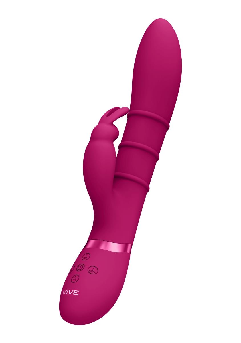 Inele stimulatoare, vibratoare pentru punctul G, model iepure - roz