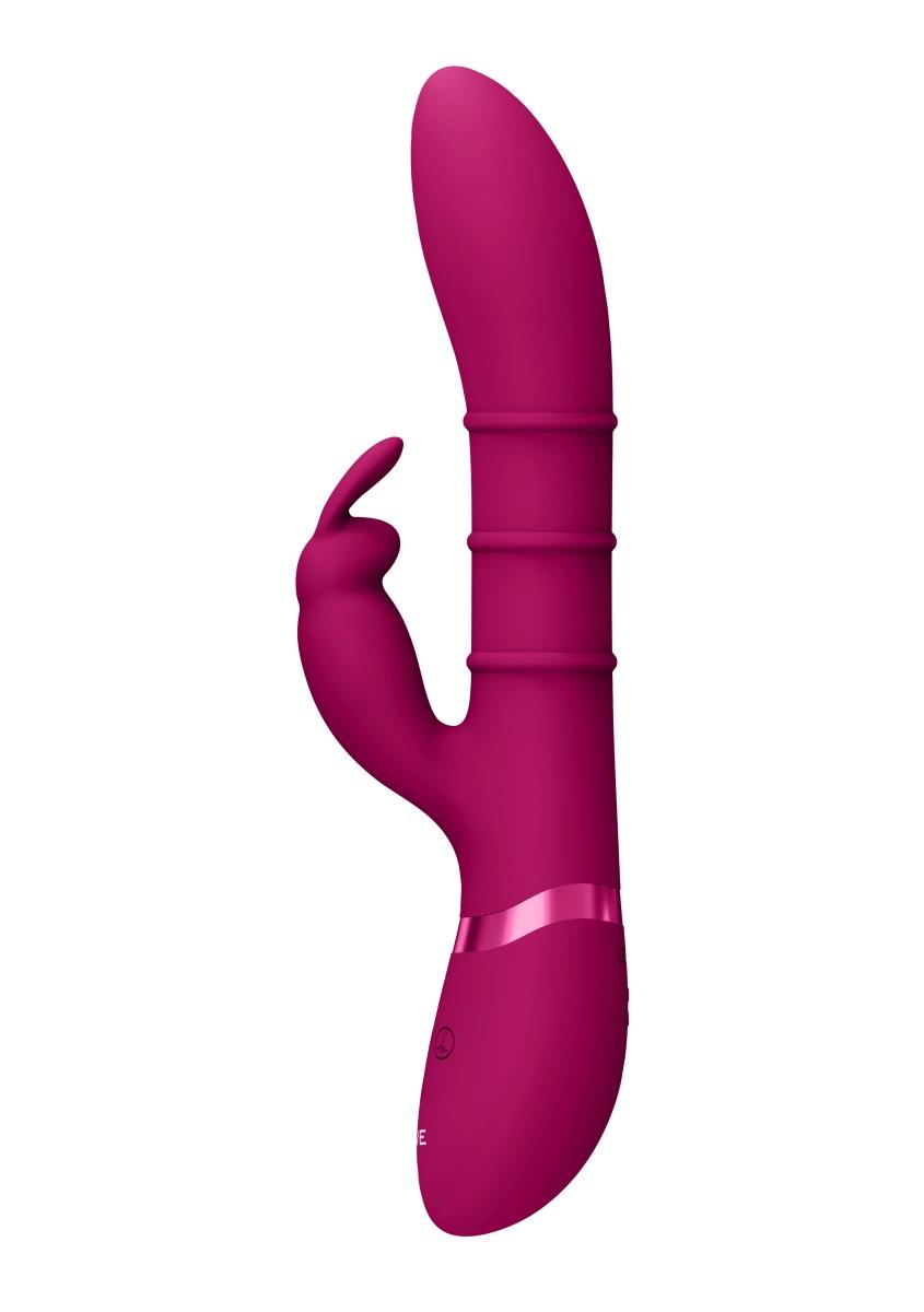Inele stimulatoare, vibratoare pentru punctul G, model iepure - roz