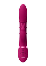 Inele stimulatoare, vibratoare pentru punctul G, model iepure - roz