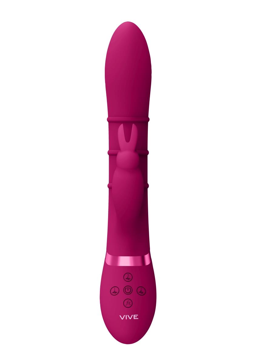 Inele stimulatoare, vibratoare pentru punctul G, model iepure - roz