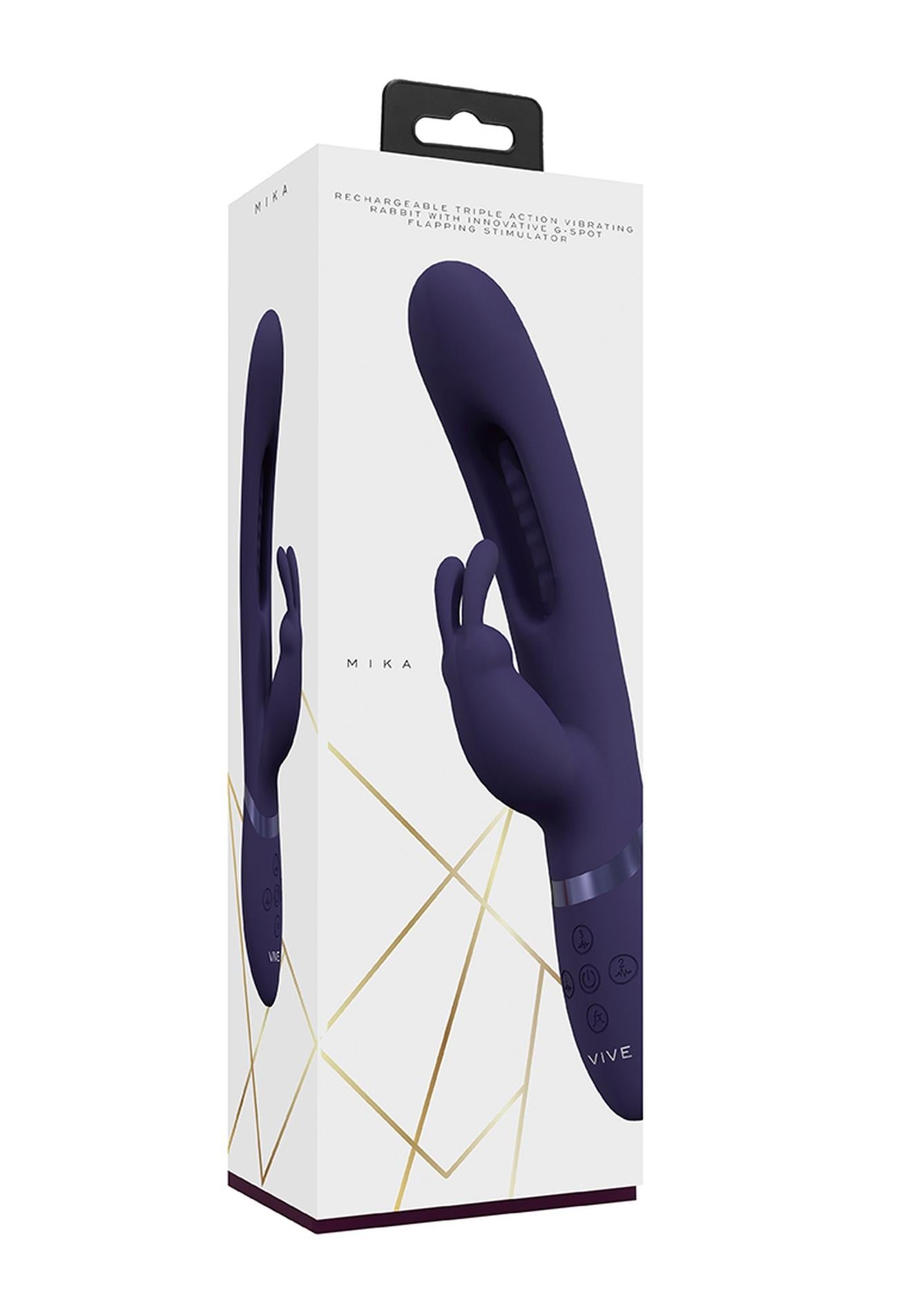 Vibrator Mika Bunny cu punct G fluturând, Vive violet