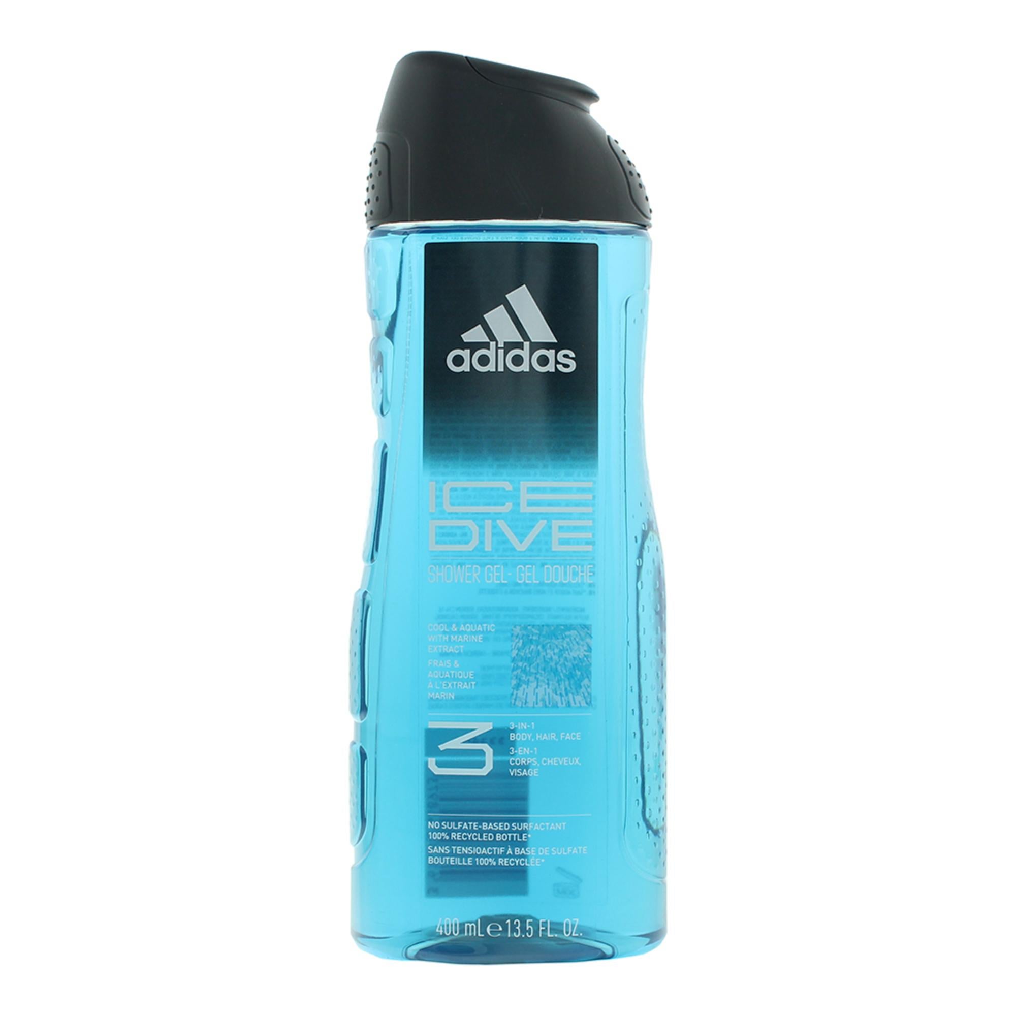 Adidas, Ice Dive, Acvatic, Gel de duș, Față, Corp, Păr, Toate tipurile de piele, 400 ml