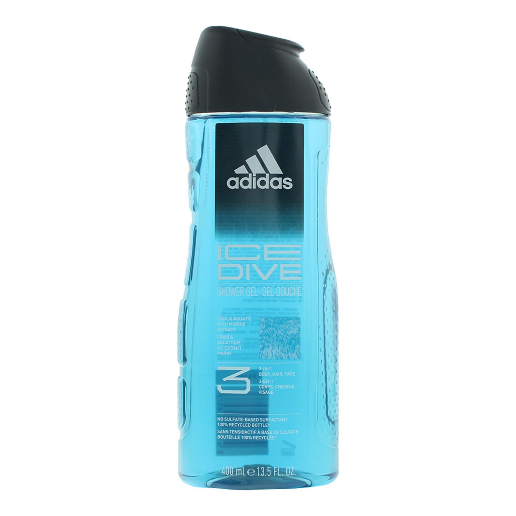 Adidas, Ice Dive, Acvatic, Gel de duș, Față, Corp, Păr, Toate tipurile de piele, 400 ml