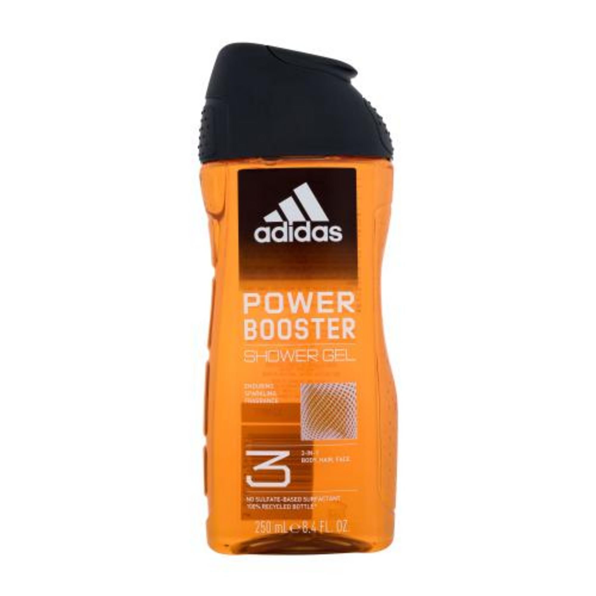 Adidas, Power Booster, Curăță, Gel de duș, Pentru corp, față și păr, Toate tipurile de piele, 250 ml