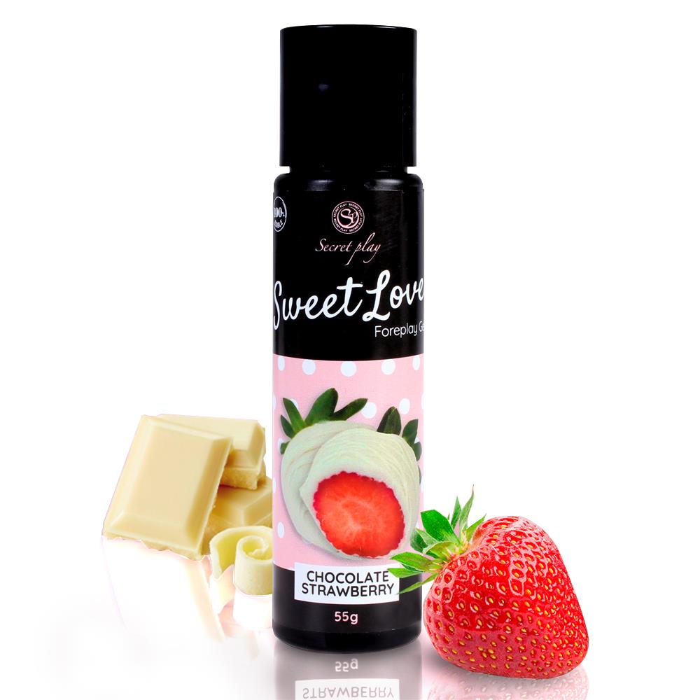 Gel comestibil Secret Play cu căpșuni și ciocolată albă