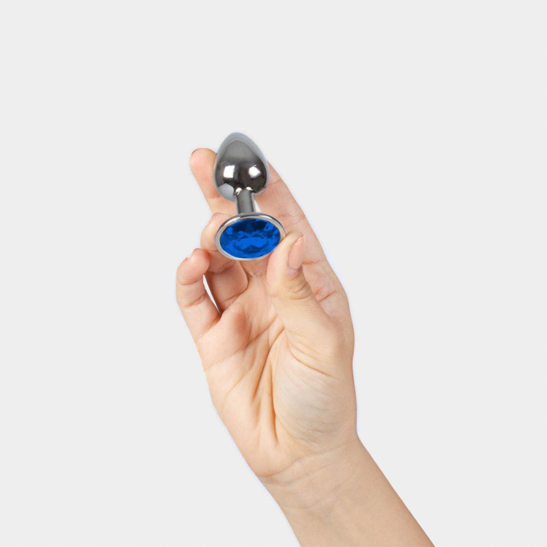 Plug anal metalic Secret Play cu cristal albastru