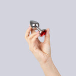 Plug anal din aluminiu Secret Play cu cristal, roșu