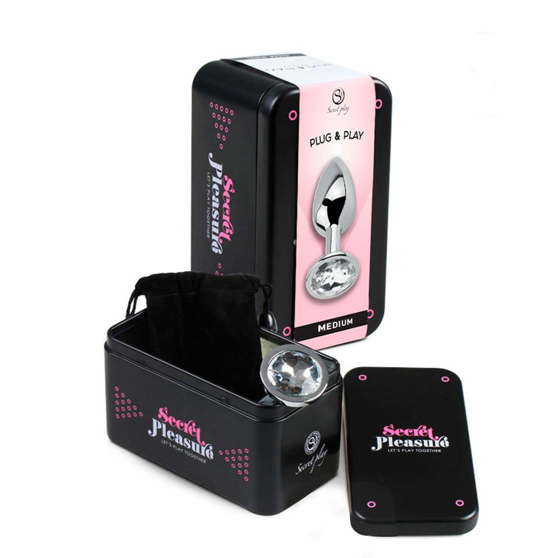 Plug anal metalic Secret Play cu cristal 8 cm