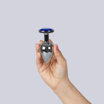Plug anal metalic albastru Secret Play cu cristal