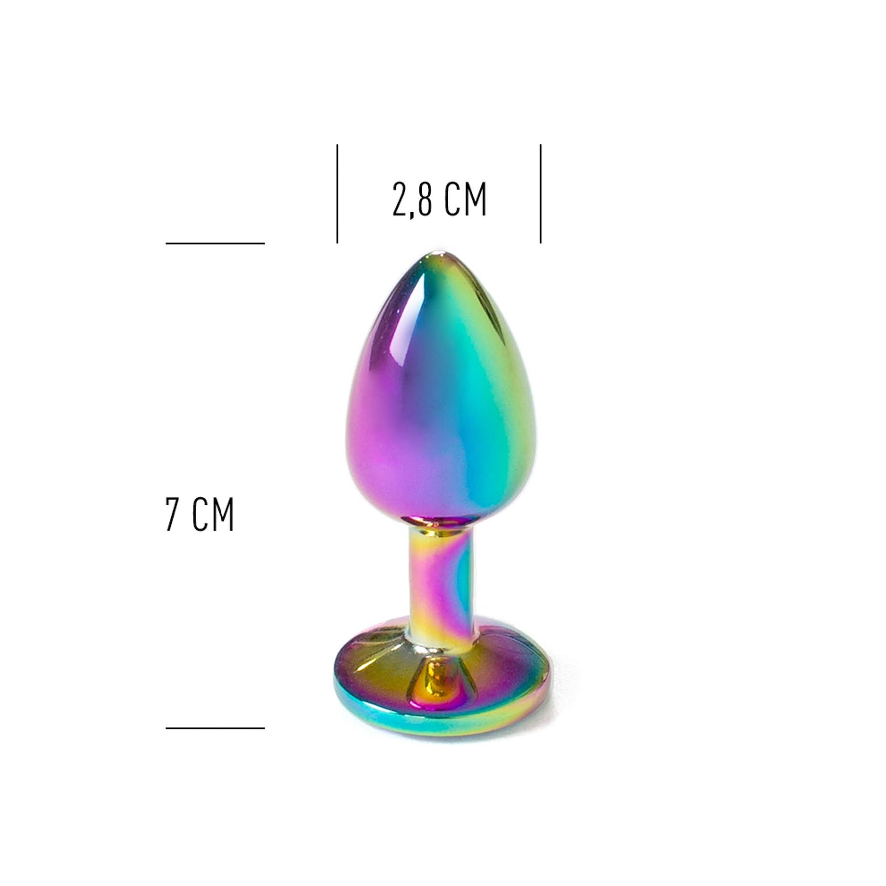 Plug anal metalic Secret Play Rainbow 7 cm