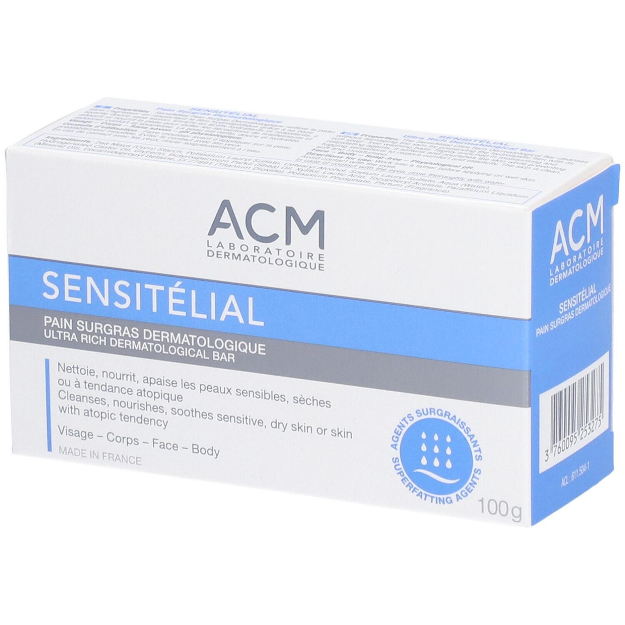 Laboratoire ACM, Sensitelial, Hrănitor, Săpun de curățare, Pentru față și corp, 100 g