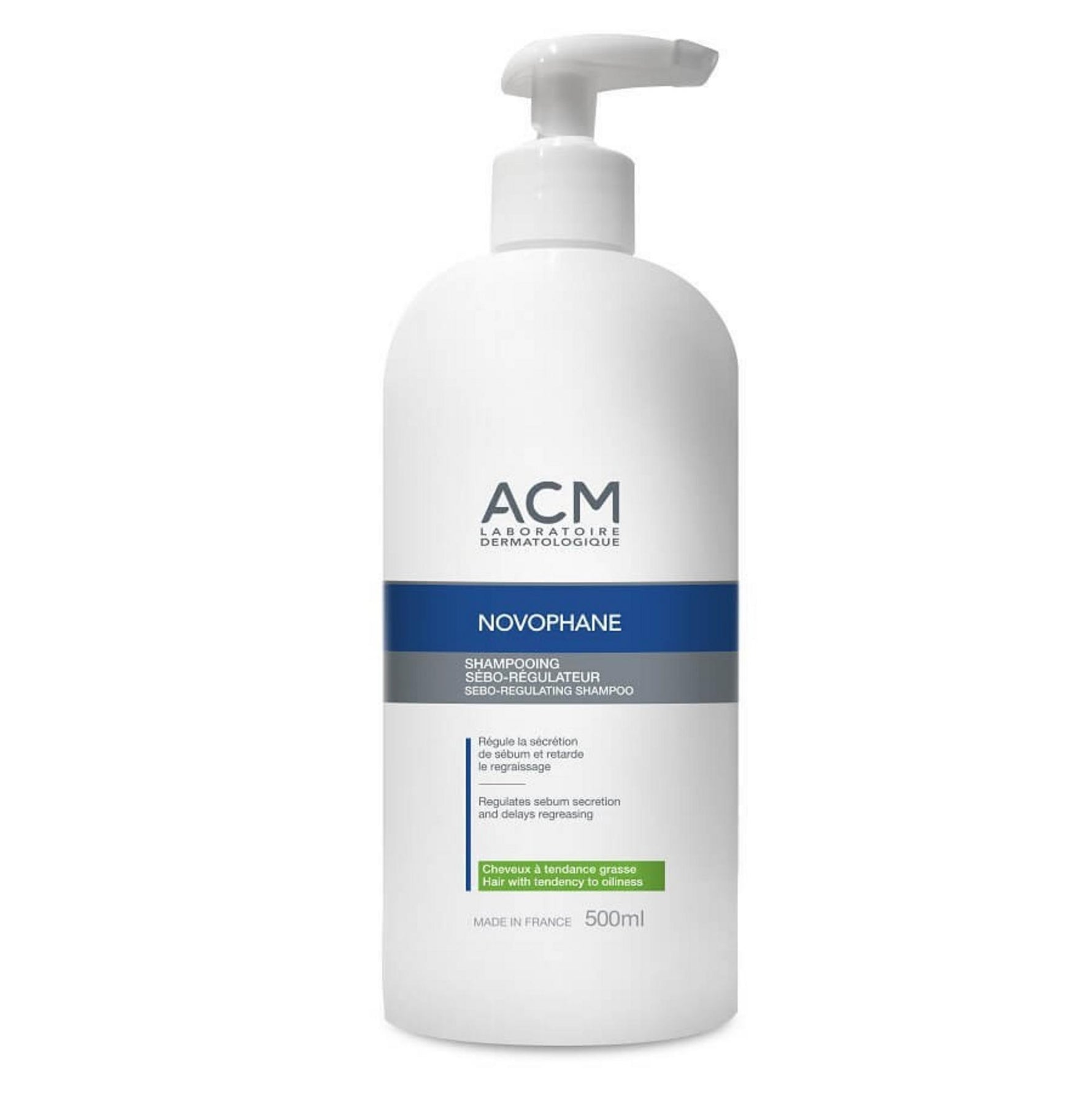 Laboratoire ACM, Novophane, Șampon pentru tratamentul părului, Pentru reglarea sebumului excesiv, Pentru păr gras, 500 ml