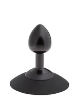 Dop anal din aluminiu Malesation cu ventuză, mic, negru
