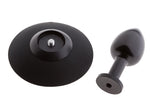 Dop anal din aluminiu Malesation cu ventuză, mic, negru