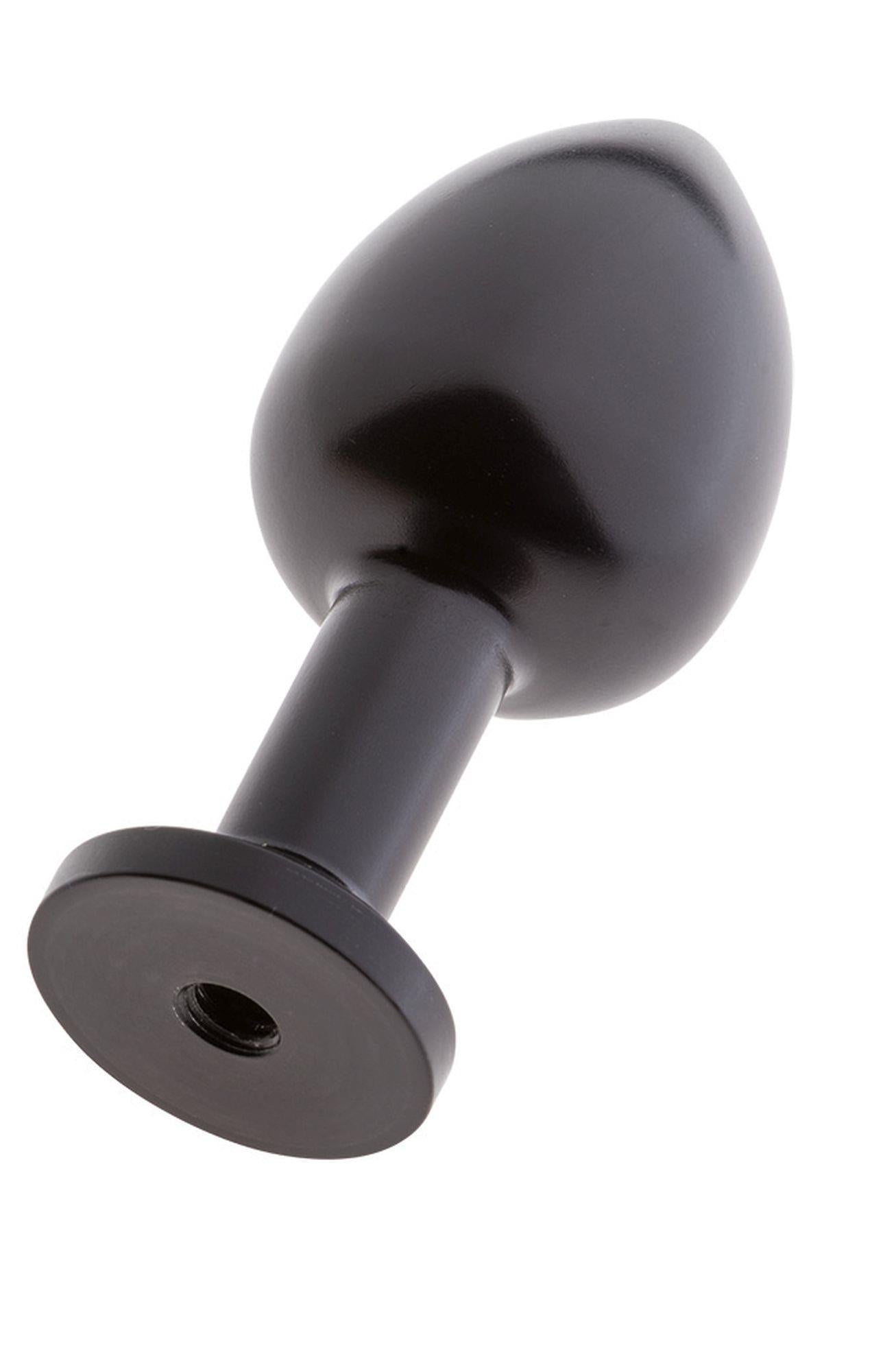 Dop anal din aluminiu Malesation cu ventuză, mic, negru