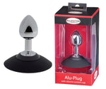 Plug anal Malesation din aluminiu cu ventuză, crom mic