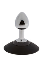 Plug anal Malesation din aluminiu cu ventuză, crom mic