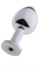 Plug anal Malesation din aluminiu cu ventuză, crom mic