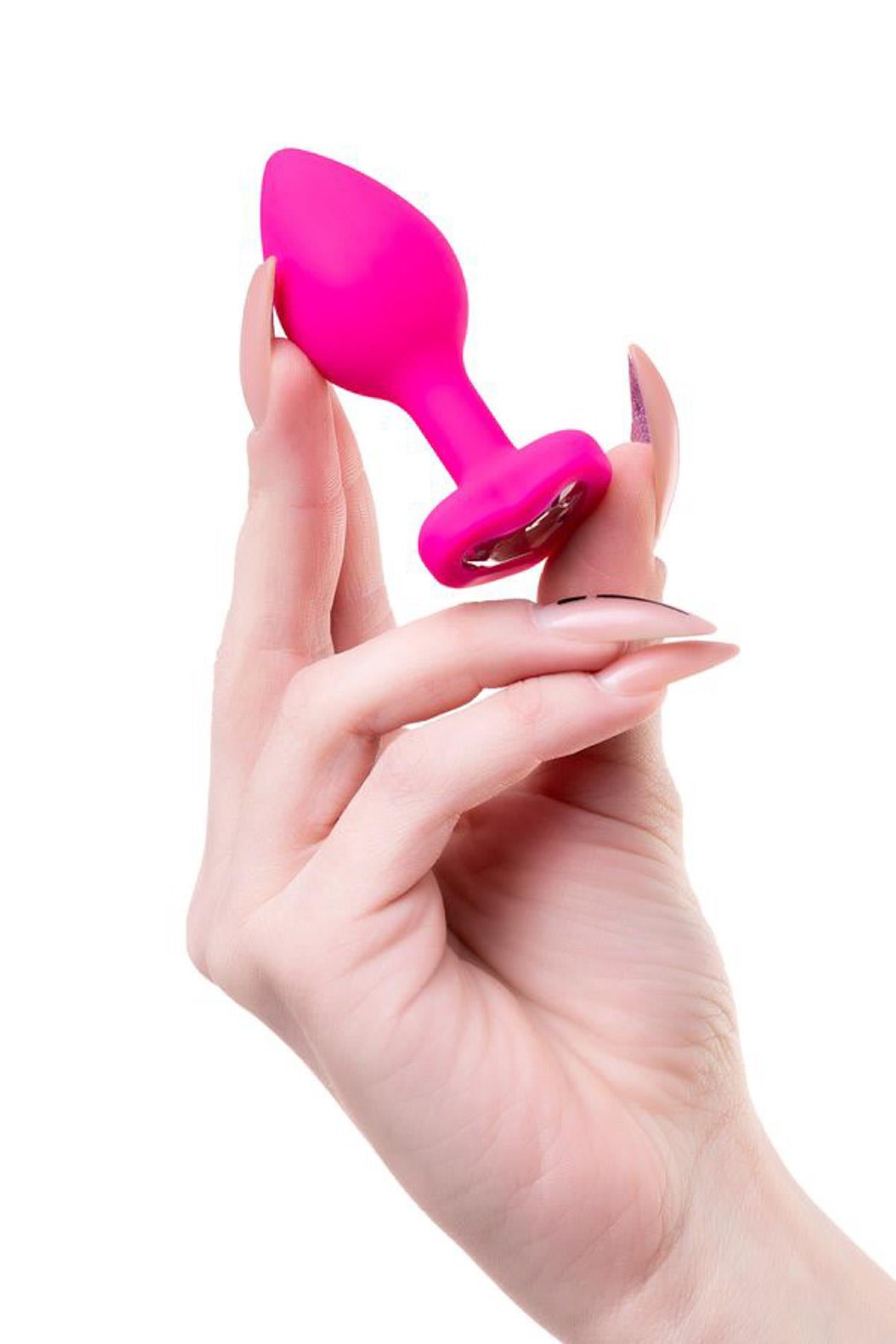 Plug anal ToDo Diamond Heart, roz, miniatural, 7 cm