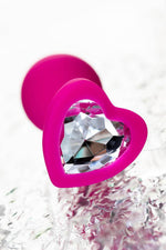 Plug anal ToDo Diamond Heart, roz, miniatural, 7 cm