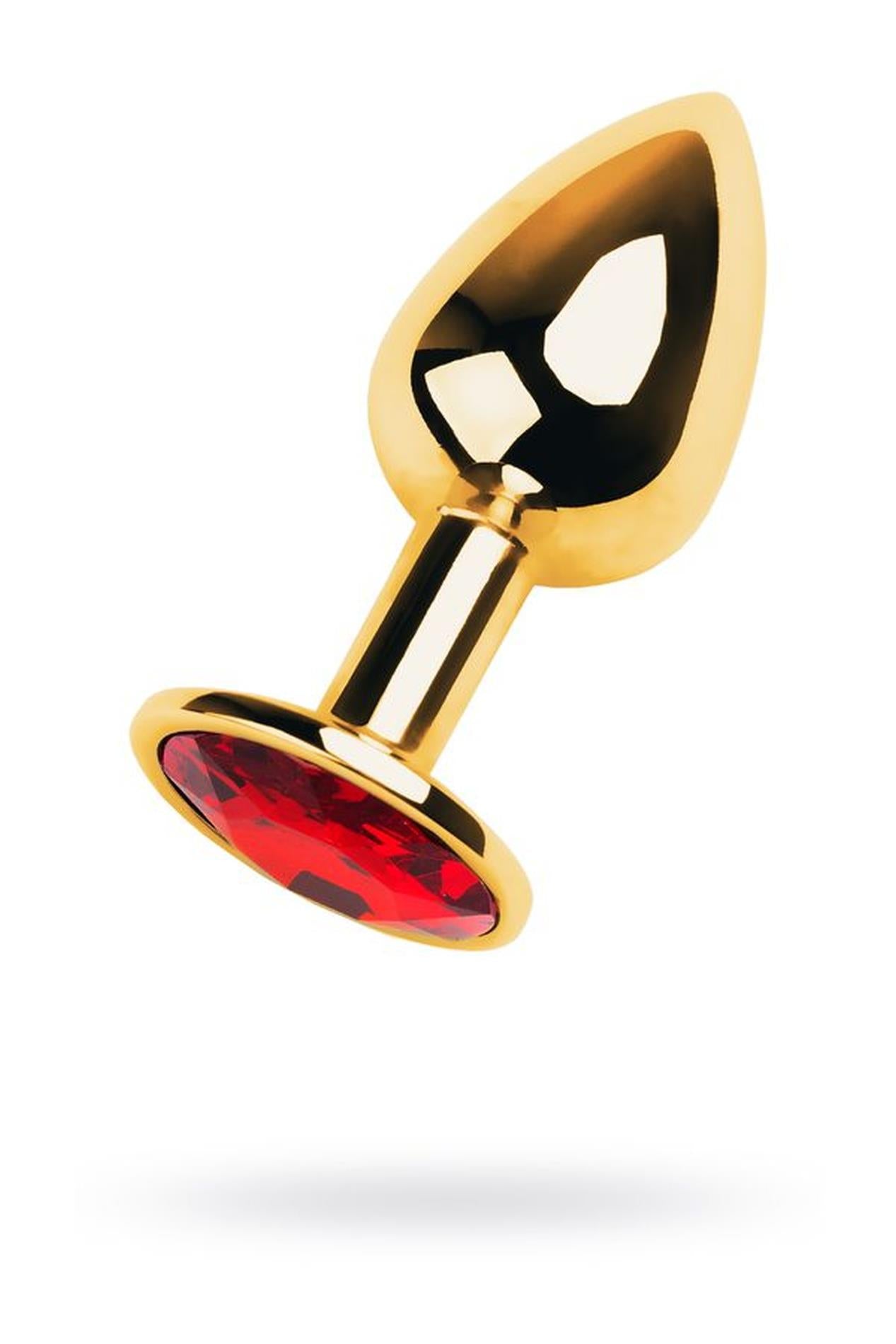 Plug anal mic din aur cu cristal de rubin din metal de la TOYFA