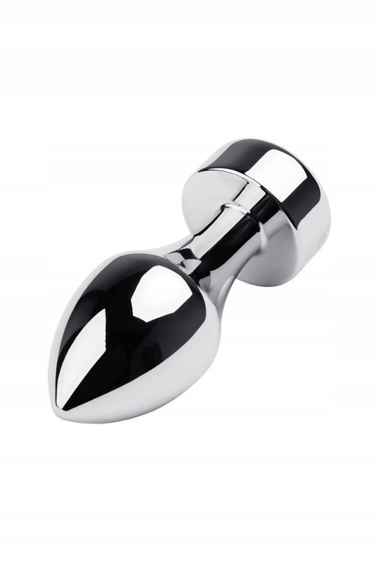 Dop anal din metal argintiu cu cristal alb TOYFA