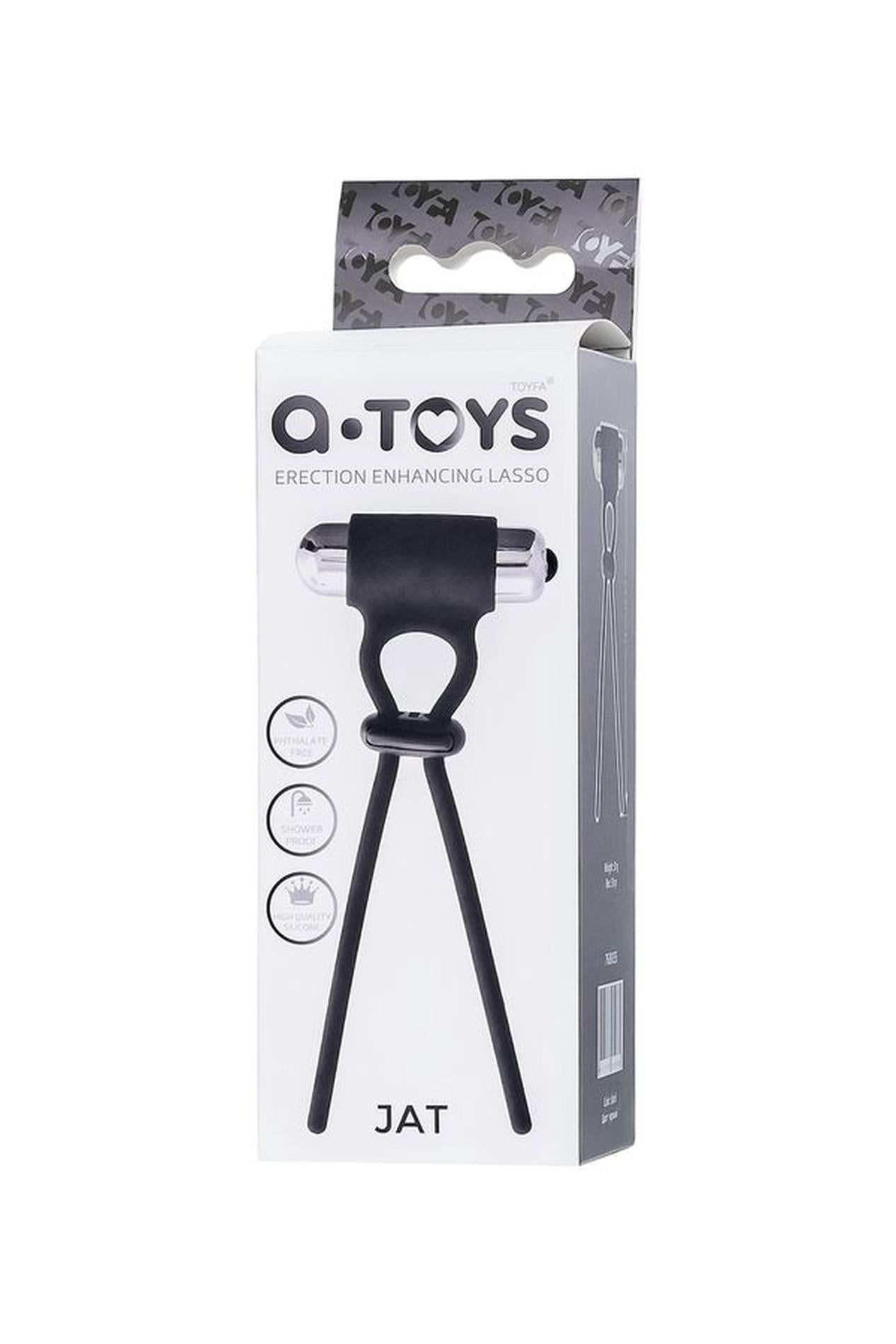 Lasou vibrant cu prindere A-Toys, silicon negru, 14 cm