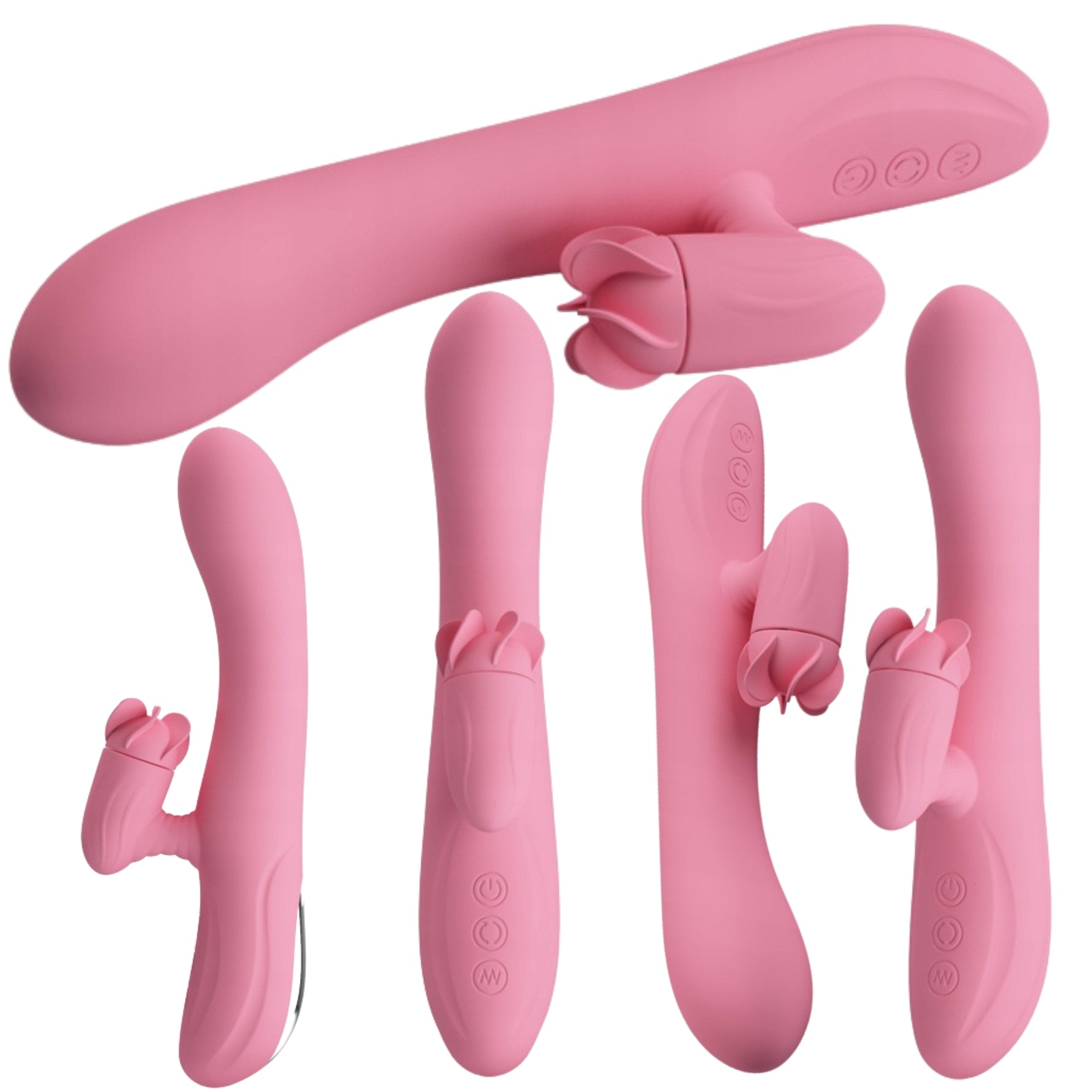 Vibrator rotativ Pretty Love Gina cu aspect de iepuraș, 4 rotații, 7 vibrații, USB 20.5 c