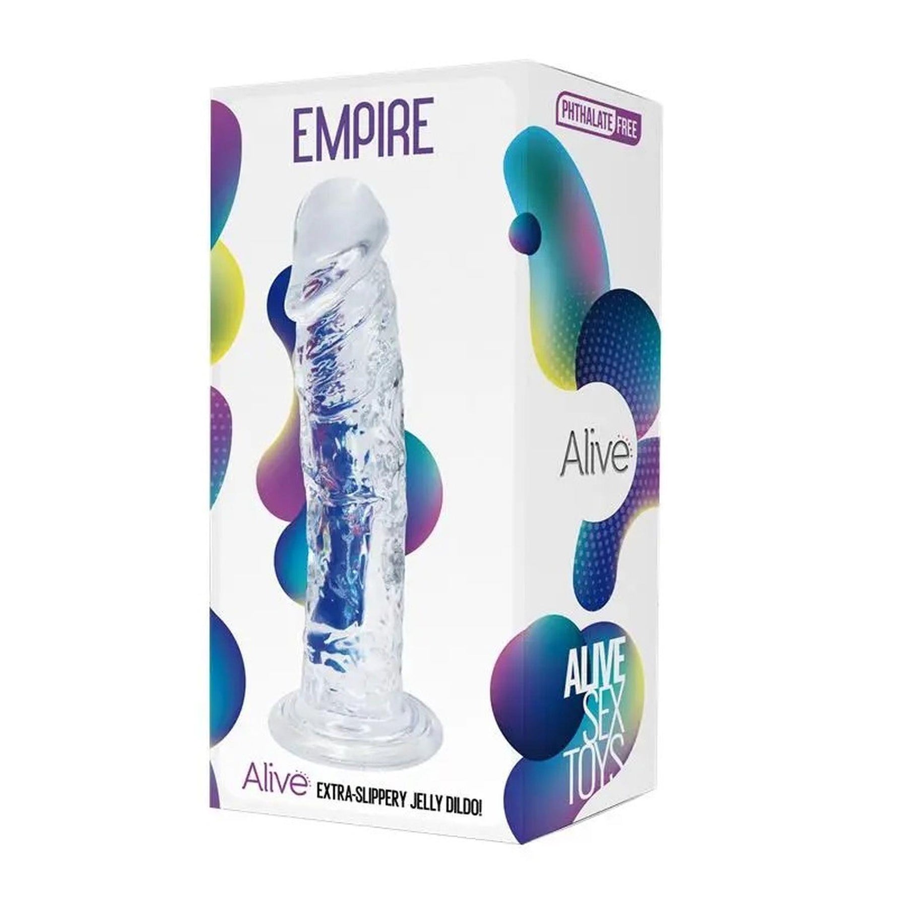 Dildo realist cu gel Alive Empire, transparent, 19 cm