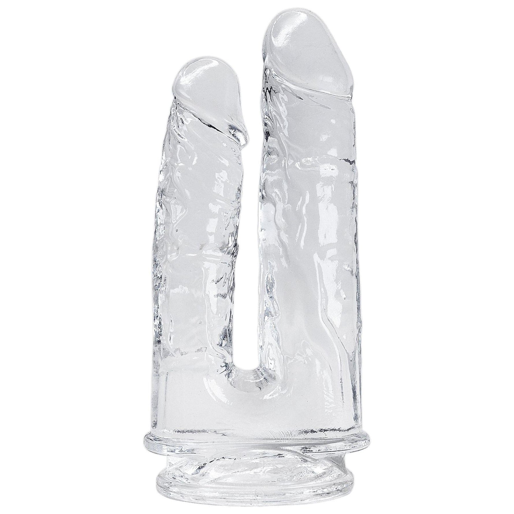 Ventuză dublă Alive Imperium Jelly, transparentă, 14 și 12 cm