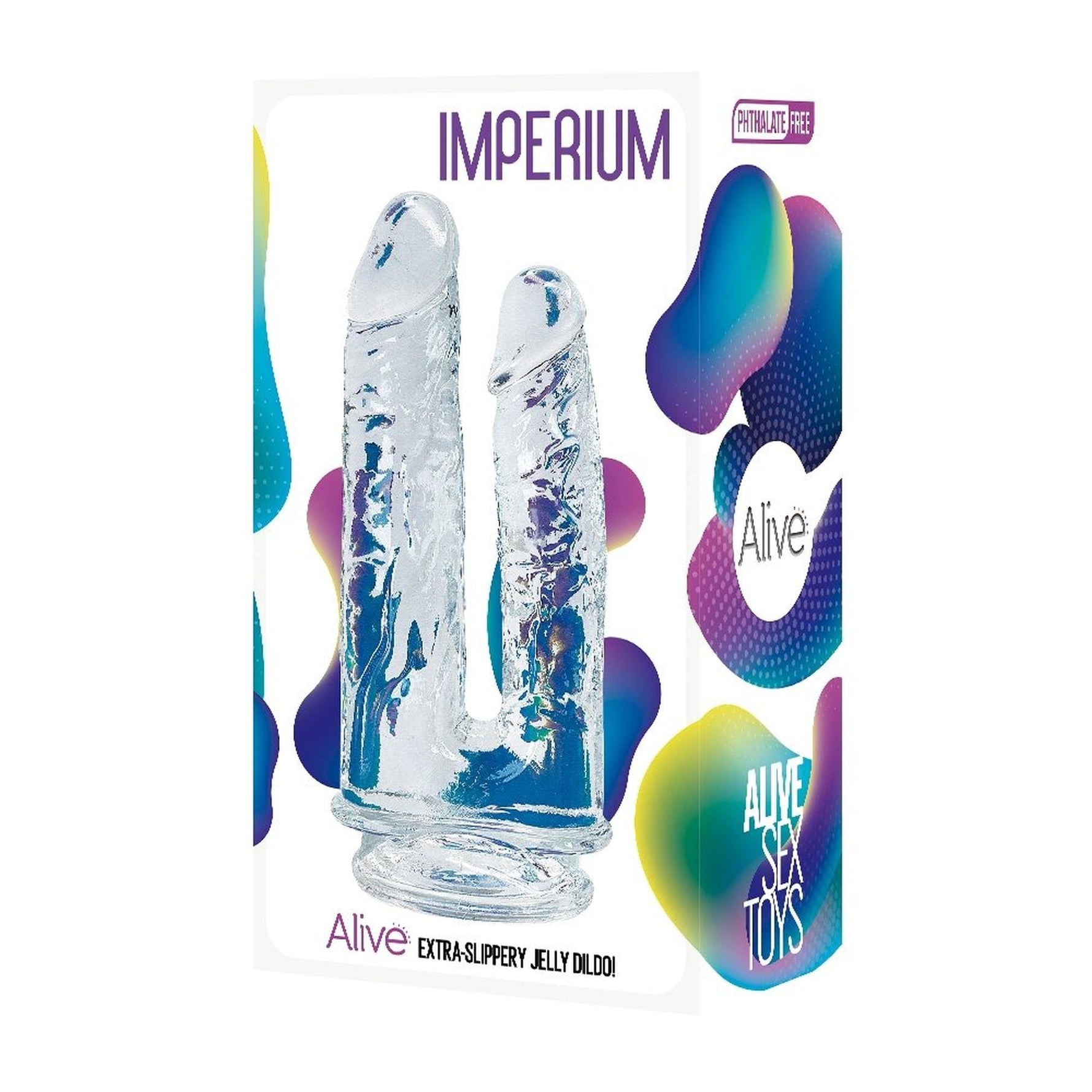 Ventuză dublă Alive Imperium Jelly, transparentă, 14 și 12 cm