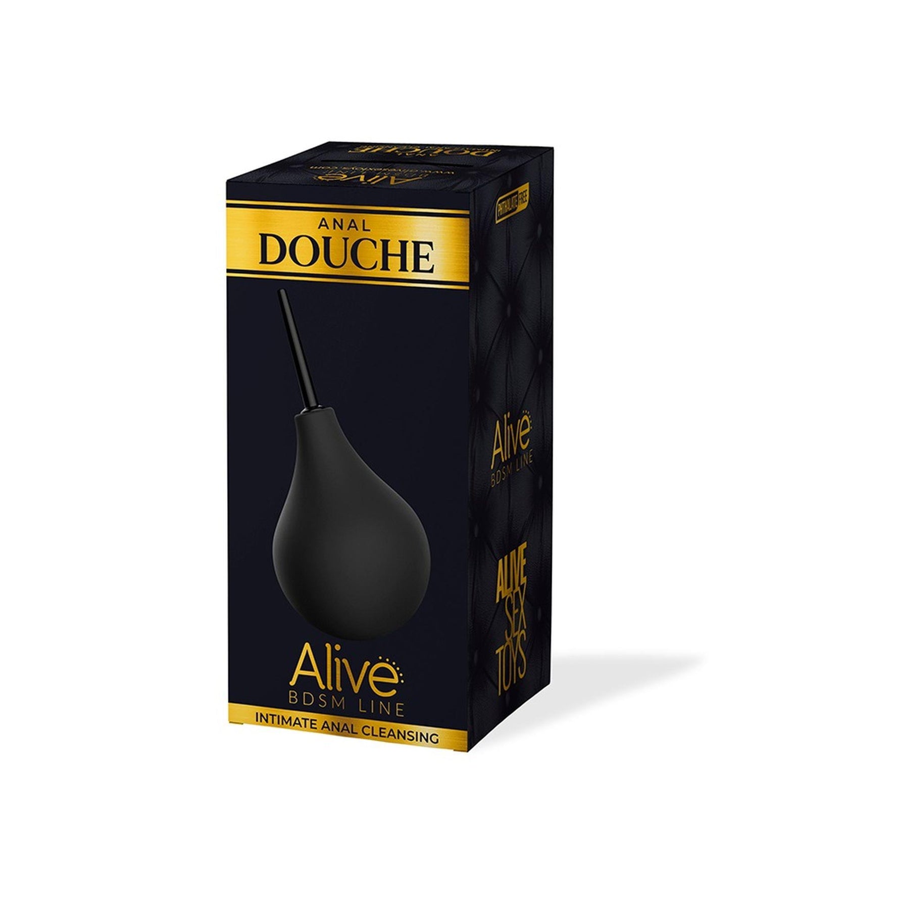 Duș anal Alive, negru, 17 cm, impermeabil