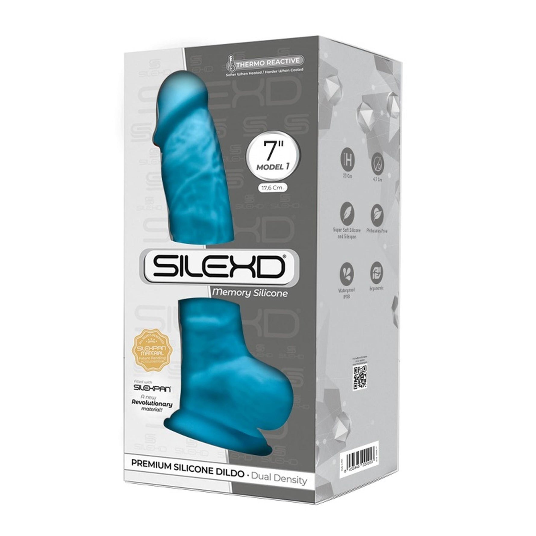 Dildo realist din silicon Silexd Model 1 albastru