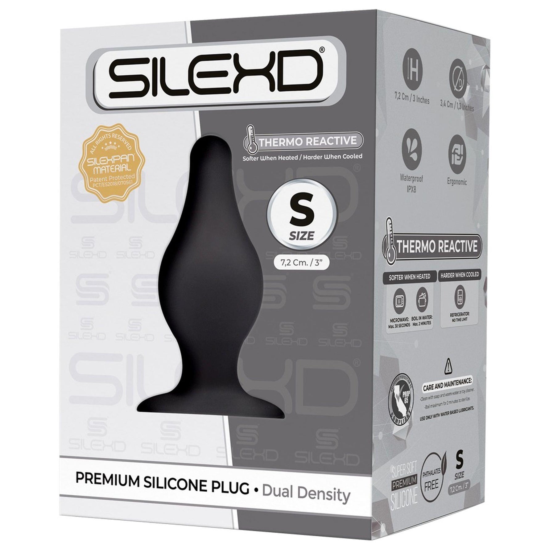 Dop anal din silicon Silexd Model 2S negru 7cm