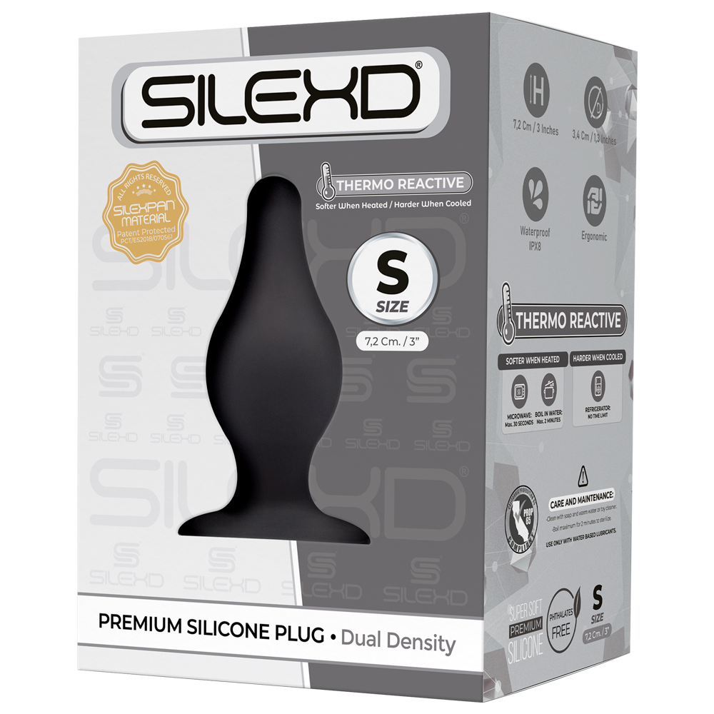 Dop anal din silicon Silexd Model 2S negru 7cm
