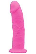 Dildo realist din silicon Silexd roz strălucitor 15 cm