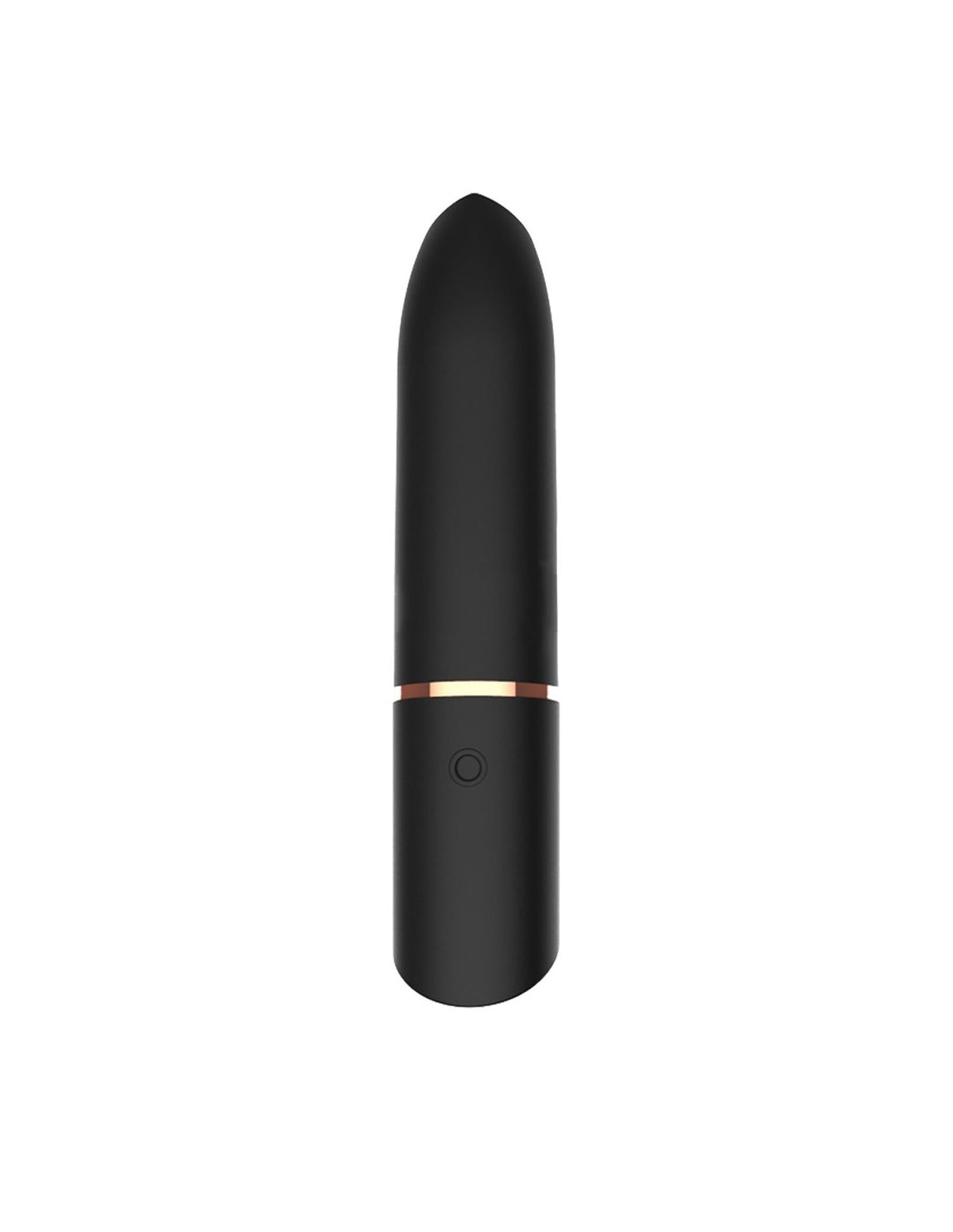Vibrator Adrien Lastic Rocket Mini, silicon negru, USB, 9 cm
