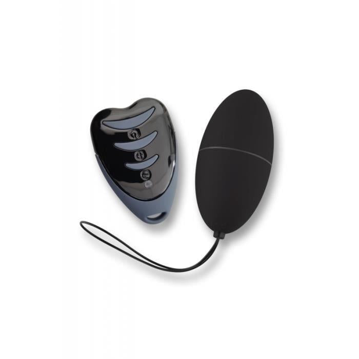 Ou vibrant Alive cu telecomandă, negru, 10 funcții, 7,5 cm