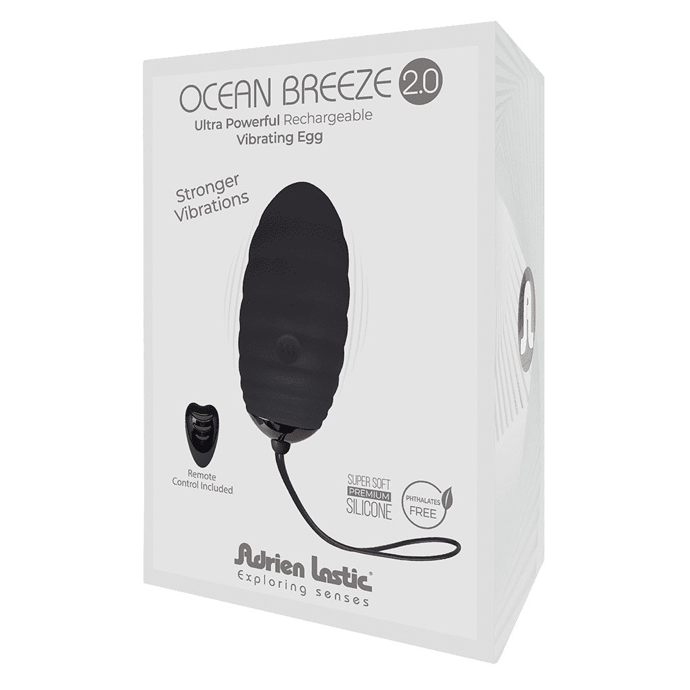 Adrien Lastic Ou Vibrator din Silicon Negru cu Telecomandă 7,5 cm