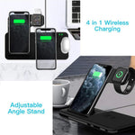 Incarcator Wireless FastCharge Flippy 4 In 1, design pliabil, 15W, Compatibil Apple Watch, Airpods, iPhone, Android,