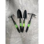 Set 4 Unelte de Gradina Flippy, pentru Plantare, Prelucrare Sol si Ingrijire Plante, Material PVC Carbon, Grebla,
