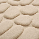 Covoras pentru Baie Antiderapant, Flippy, Uscare Rapida, Model 3D Piatra, 40x60 cm, Bej