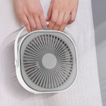 Mini ventilator pentru birou cu usb, Flippy, rotire 360 grade, 3 viteze, 4000 mA, 13.5 x 12,8, Gri