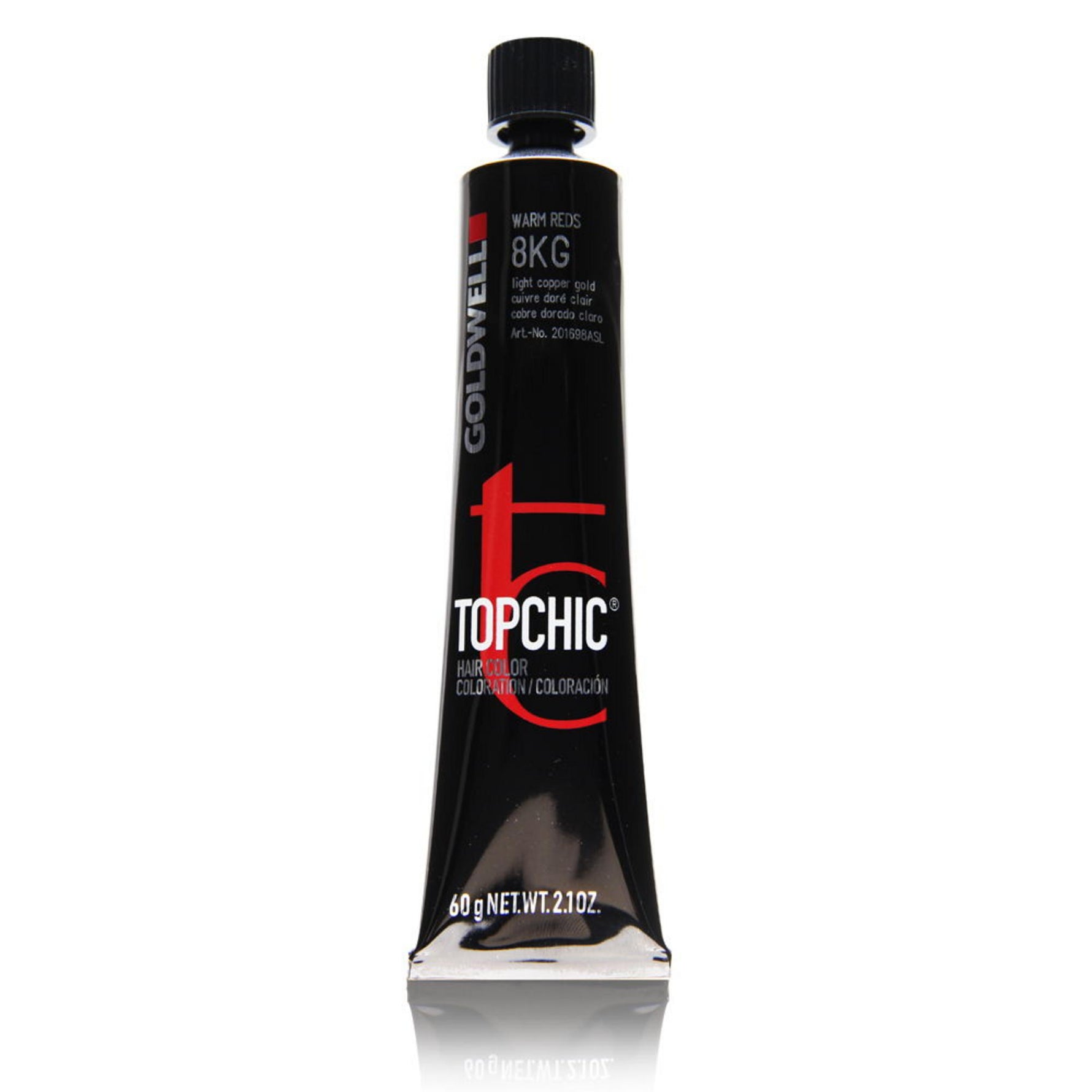 Goldwell, TopChic, Vopsea permanentă de păr, 8KG Light Copper Gold, 60 ml