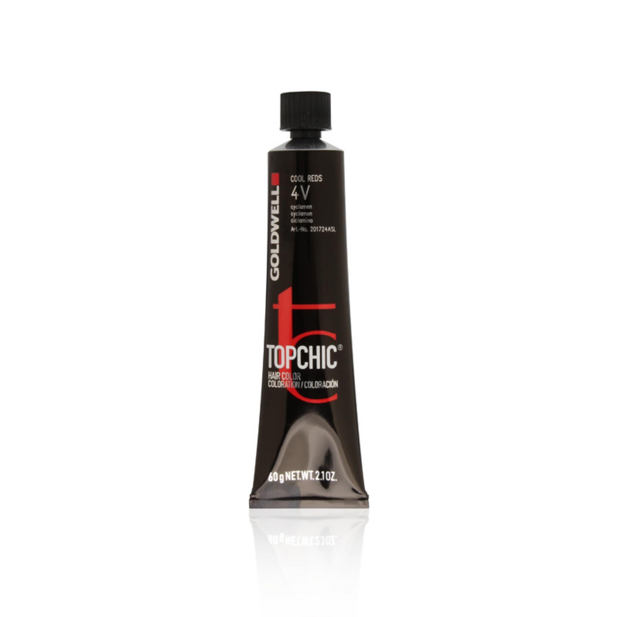 Goldwell, TopChic, Vopsea permanentă de păr, 4V Medium Brown Violet, 60 ml
