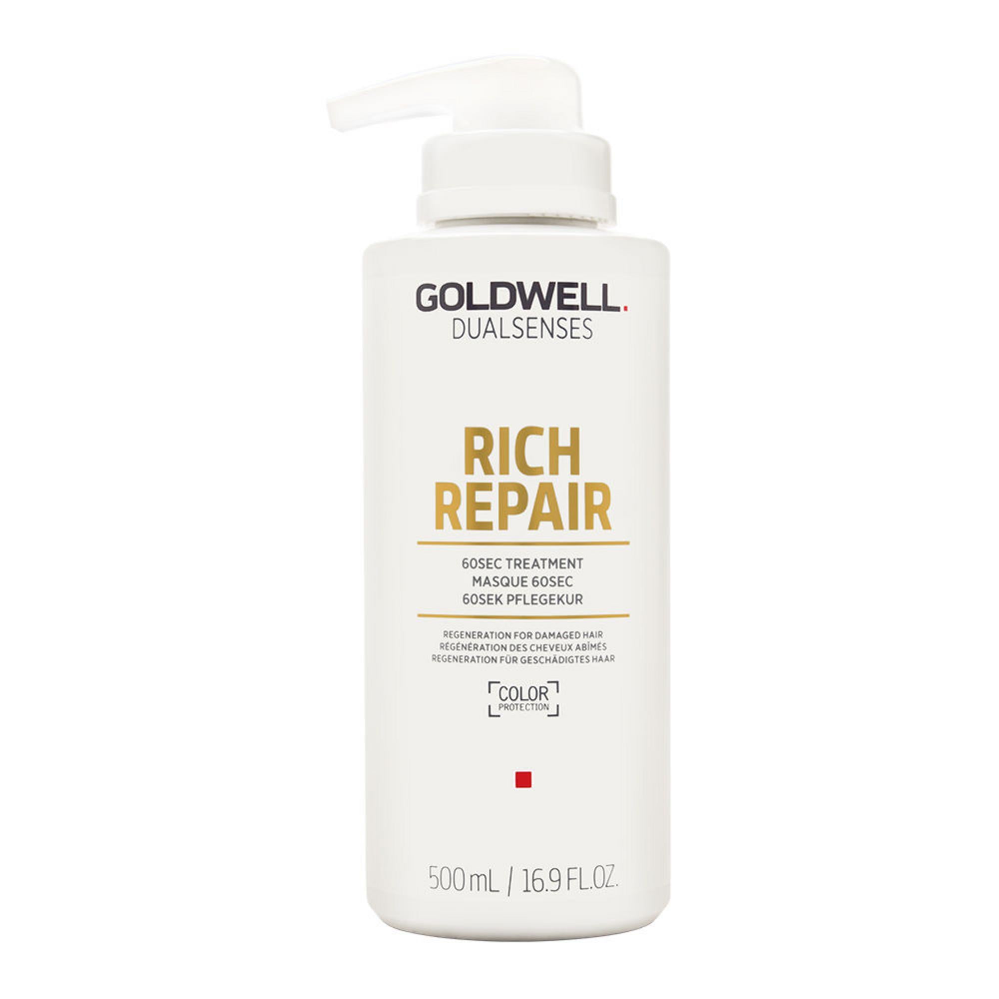 Goldwell, Dualsenses Rich Repair, Mască cremă pentru tratamentul părului, 60 Sec Treatment, 500 ml