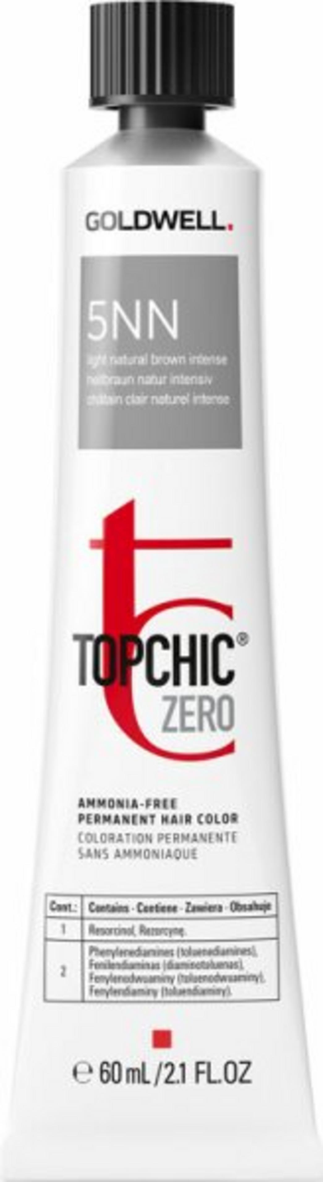 Goldwell, TopChic Zero, Vopsea permanentă de păr, 5NN Light Brown Extra, 60 ml