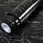 Tapet Autocolant pentru Bucatarie, Flippy, Rola cu Efect de Marmura, Folie Autoadeziva, 40cmx100cm, Negru