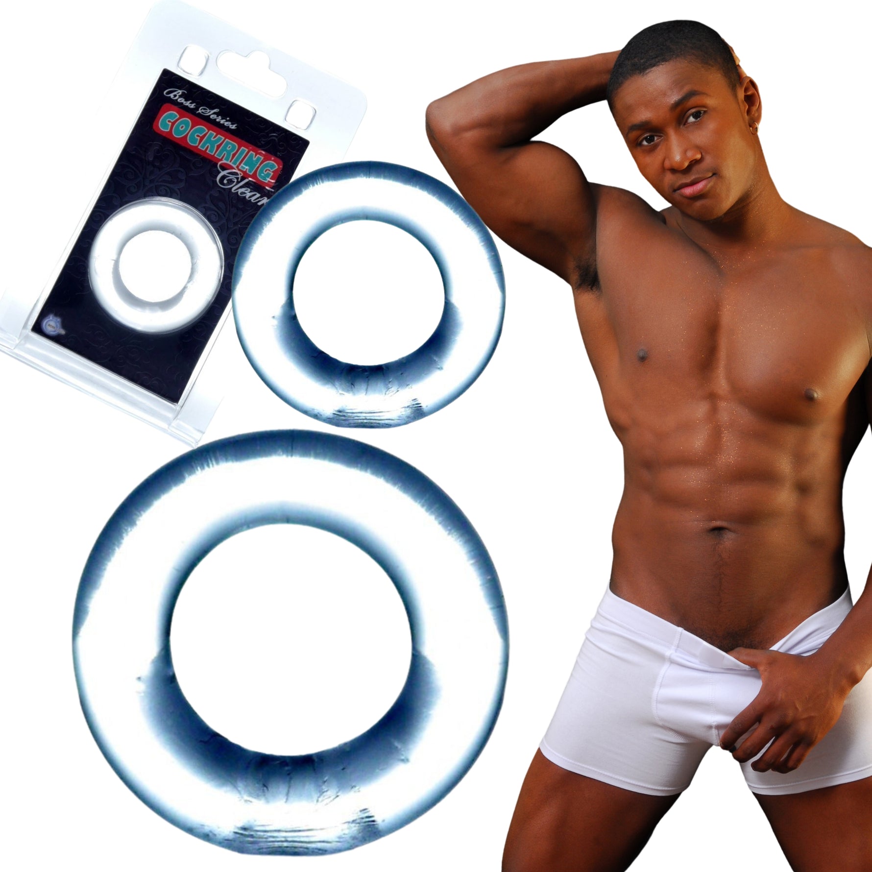 Inel de erecție cu gel transparent, elastic, EasyLove